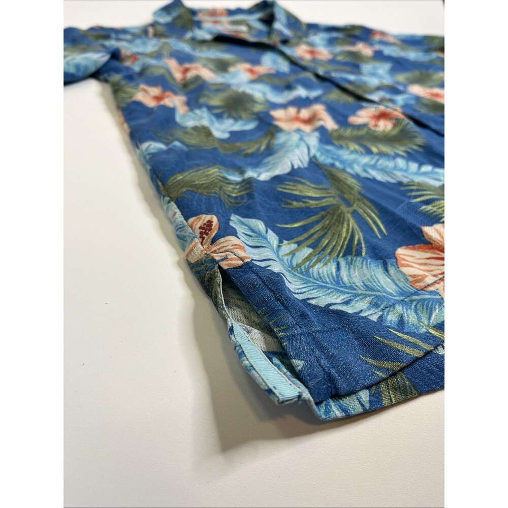 Tommy Bahama Island Zone Button Up Shirt Men’s Large Blue Floral Stretch - Picture 5 of 5